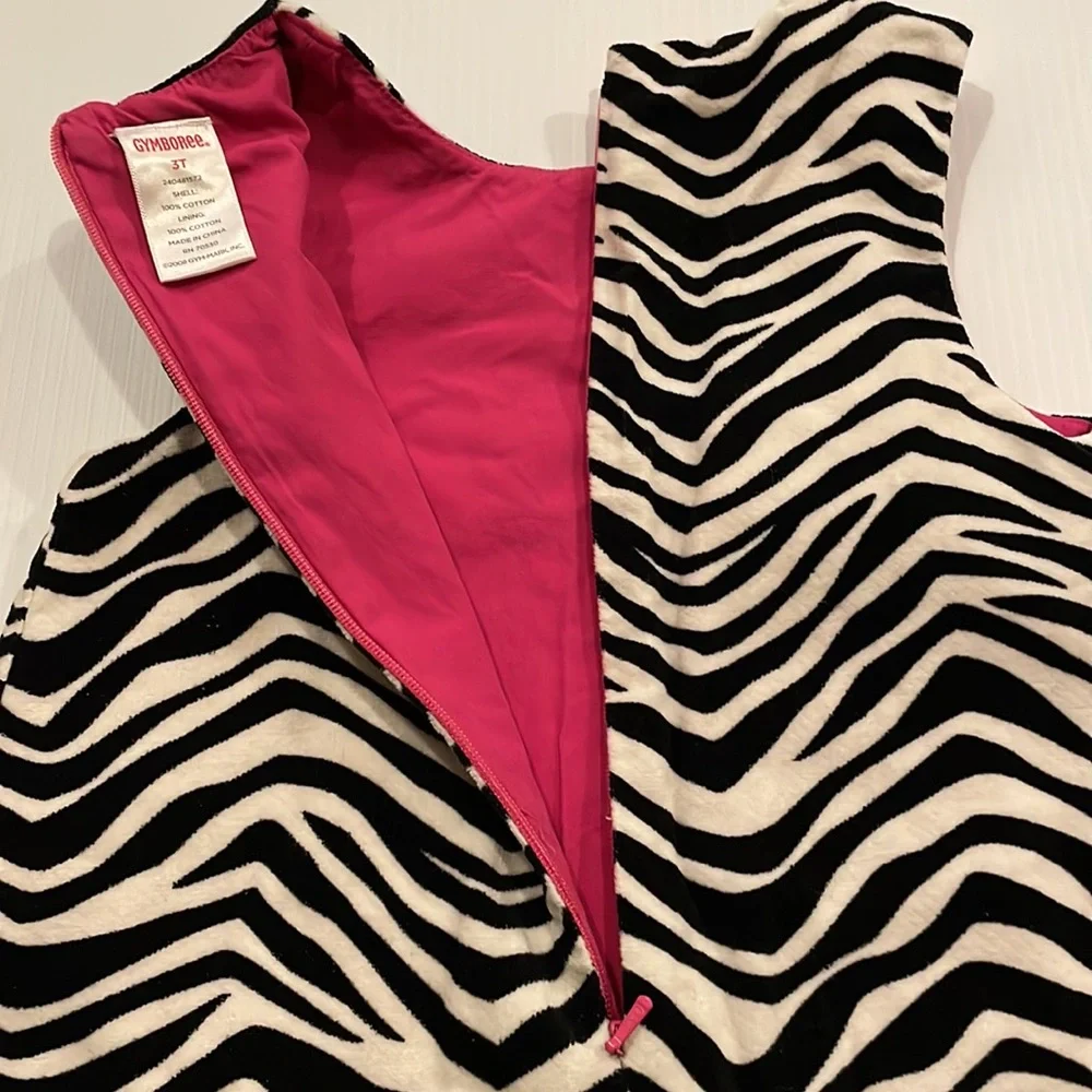 Gymboree black & off white zebra pattern sleeveless dress.  Size 3T